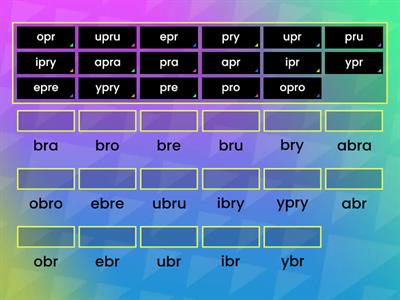 3. Głoska [r] - sylaby z [br]. Połącz podobne sylaby wg. wzoru: [pra-bra] i powtórz je.