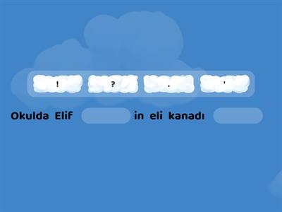 1. sınıf Türkçe Noktalama İşaretleri Etkinliği