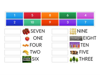 Numbers 1 to 10 Match.