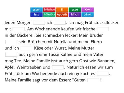 Frühstück: essen und trinken