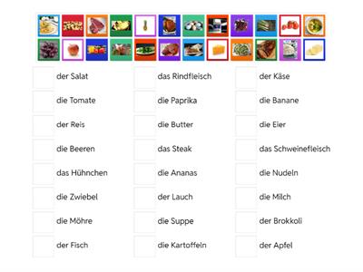 Lebensmittel - Bilder und Vokabeln