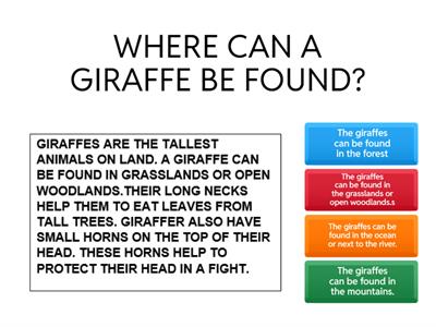 Reading and comprehension practice