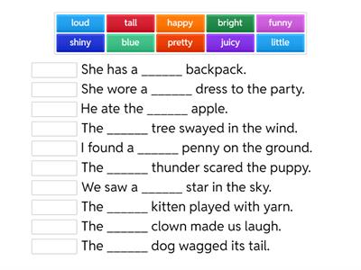 Adjective Match-Up Game