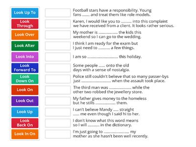 Phrasal Verbs (Look) Match Up