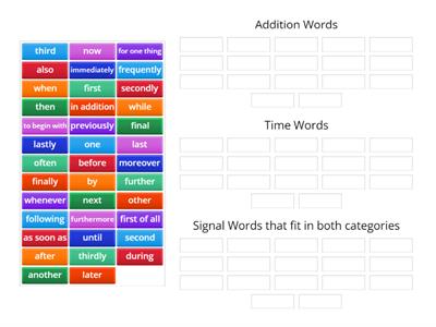 Signal Words Categorizing