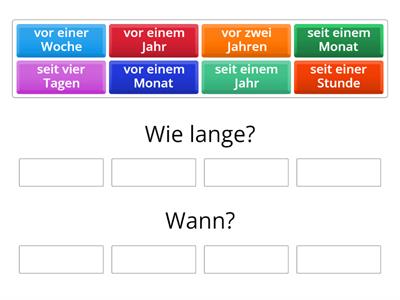 Zeitangaben seit,vor + Dativ