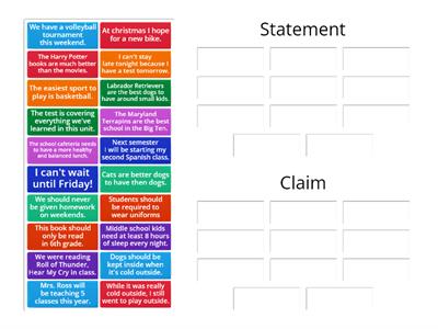 Statement vs. Claim