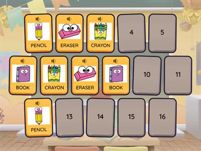 School Objects-Memory Game