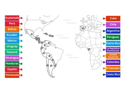 Label the Spanish-speaking places