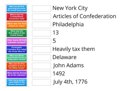 Early U.S. History Questions 