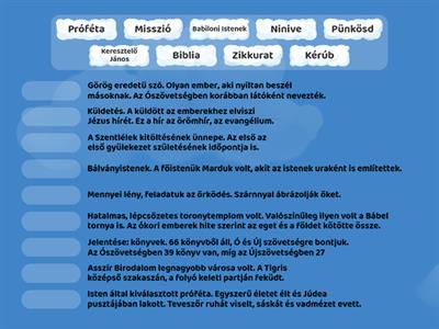 6. osztály - Éveleji - református hittan - ismétlőfeladat