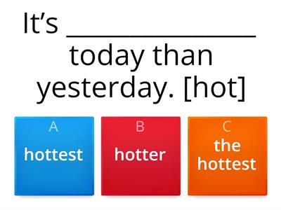 Comparative and superlative adjectives