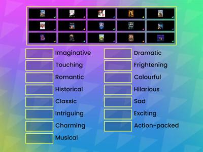 Matching films and adjectives