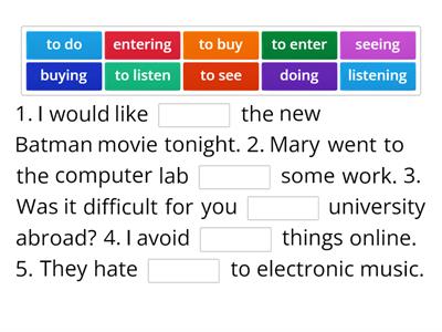 Gerund or infinitive