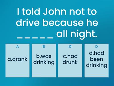 Narrative tenses – all past tenses