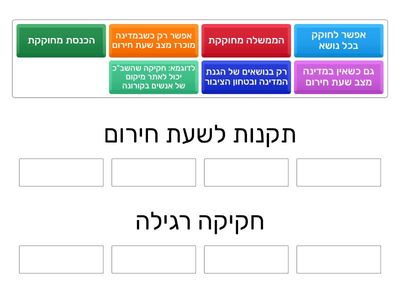 חקיקת שעת חירום לעומת חקיקה רגילה