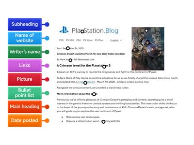 Labelling an online article