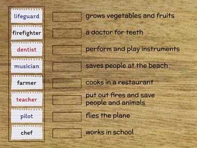 match up the correct occupation.