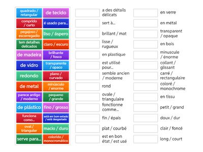 Vocabulário e frases úteis para descrever objetos