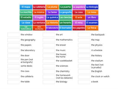 School (Subjects and Materials) 