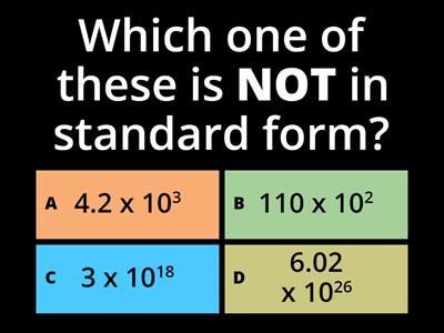 FHS maths: Standard Form rules and application (questions in order)