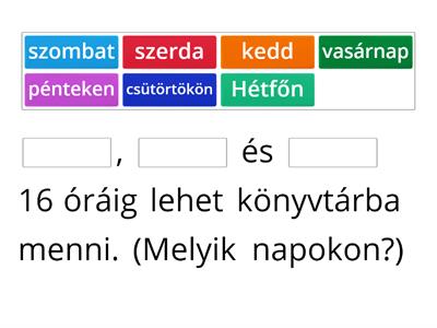 3. Hiányzó elemek: Mondatok kiegészítése