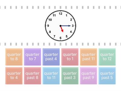 Quarter past and quarter to -  Find the Match