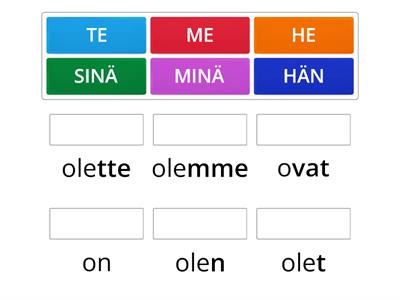 OLLA-verbi (yhdistä parit)