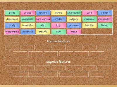 Focus 2 Unit 1 (personality adjectives) in groups