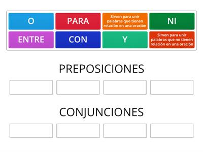 preposiciones y conjunciones