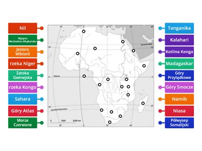 Mapa Fizyczna afryki - Materiały dydaktyczne
