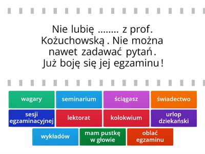 TEST powtórzeniowy - uniwersytet