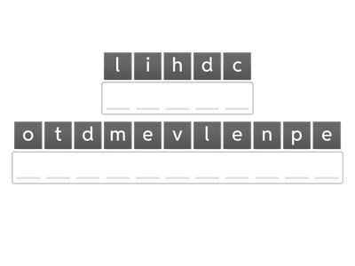 Rearrange the letters to complete the words or phrases.