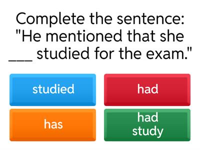 Reported Speech: Past Perfect