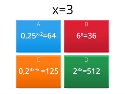 Exponenciális egyenletek kvíz