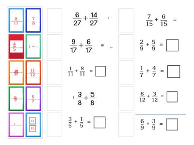 จับคู่การบวกเศษส่วนที่มีตัวส่วนเท่ากัน ป.3