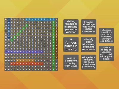8th - Unit 9 - Travel- Vocabulary
