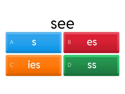 Add -s or -es or -ies to the verbs