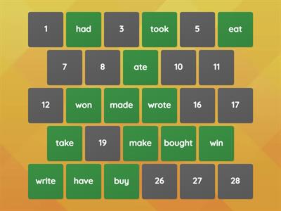 Memory game Irregular verbs