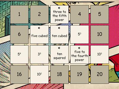 Exponent matching game