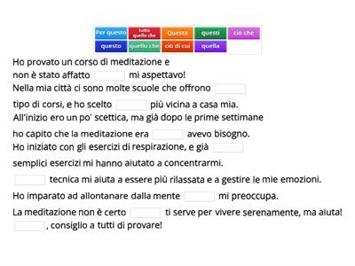 B2 - un corso di meditazione (questo - quello - ciò)