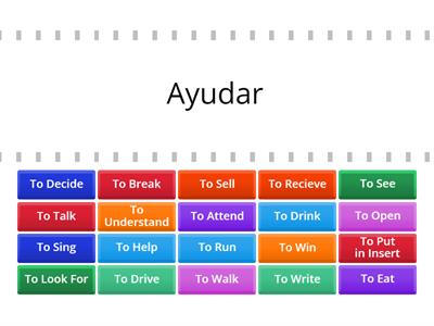 -AR, -ER, & -IR Verbs - FIND THE MATCH
