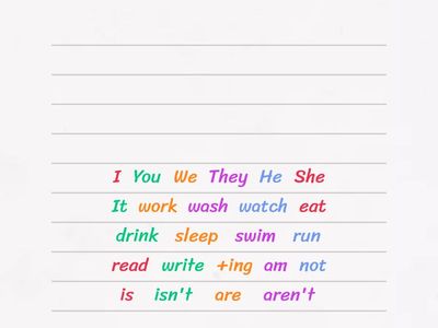 Present Continuous + - magnets