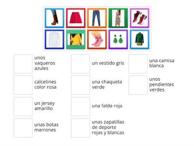 Match up ropa vocab Y9