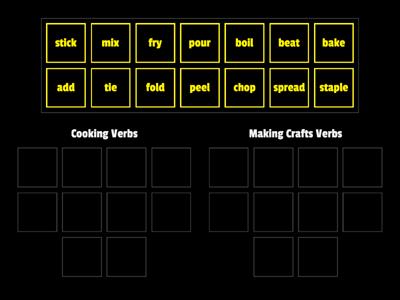 Cooking and Making crafts Verbs