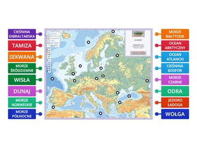 EUROPA - MORZA, OCEANY, CIEŚNINY, RZEKI