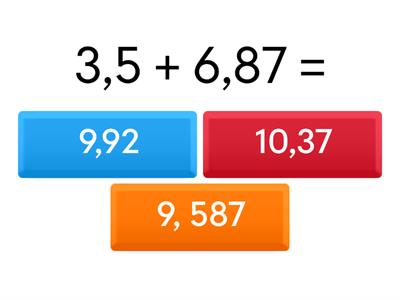 Suma y resta con decimales