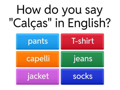 Clothes Vocabulary 