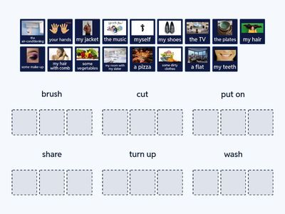 Match the nouns to the verbs that they go with. Outcomes elementary (p.31)