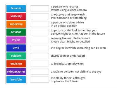 vid, vis Root Word Study